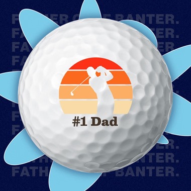 #1 Dad Sunburst Golf Balls