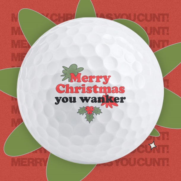 Merry Christmas you wanker - Golf Balls