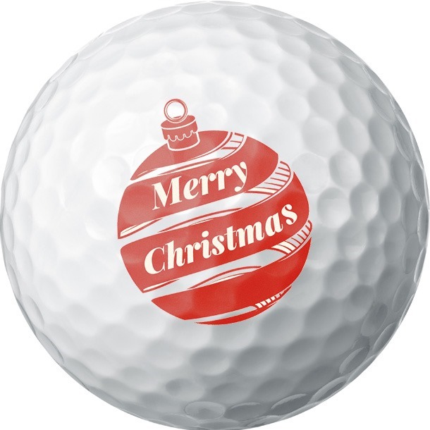 Merry Christmas Bauble - Golf Ball