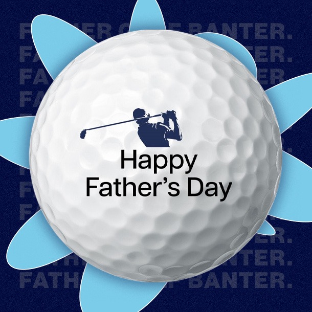 happy fathers day golf ball and bag